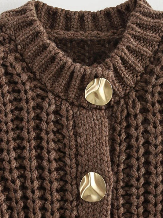 New Chunky Round Neck Knitted Vest