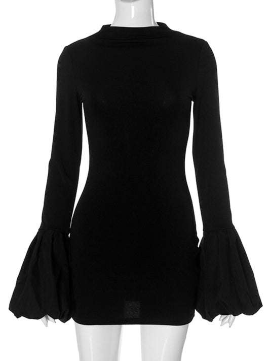 Round neck long sleeve dress
