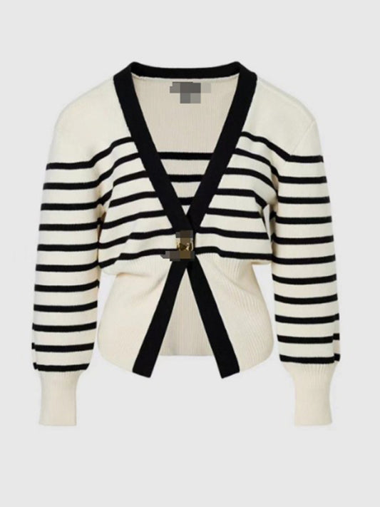 V-neck button-down cardigan