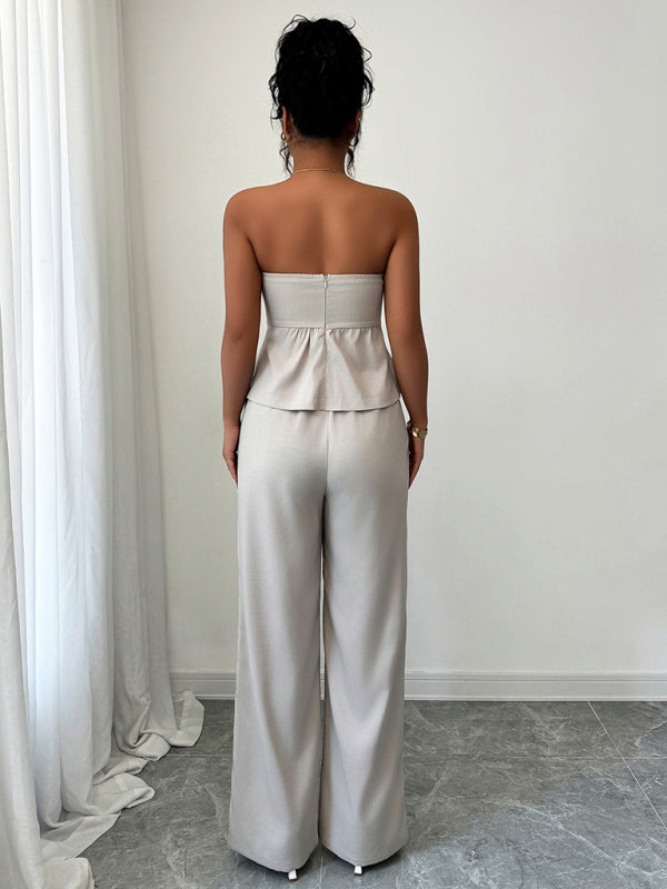 Tube Top & Straight Pants Set