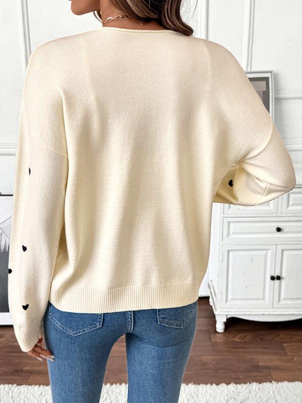 Elegant Heart Pattern Cardigan