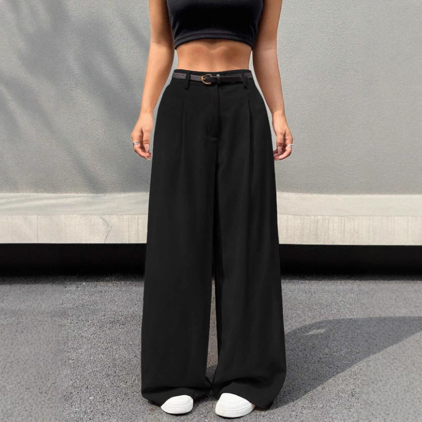 Disposable Ice Silk Breathable Casual Solid Color Wide-leg Pants