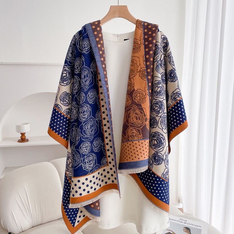 Warm Scarf Fashionable Outerwear Sweet Cute Double-sided Shawl