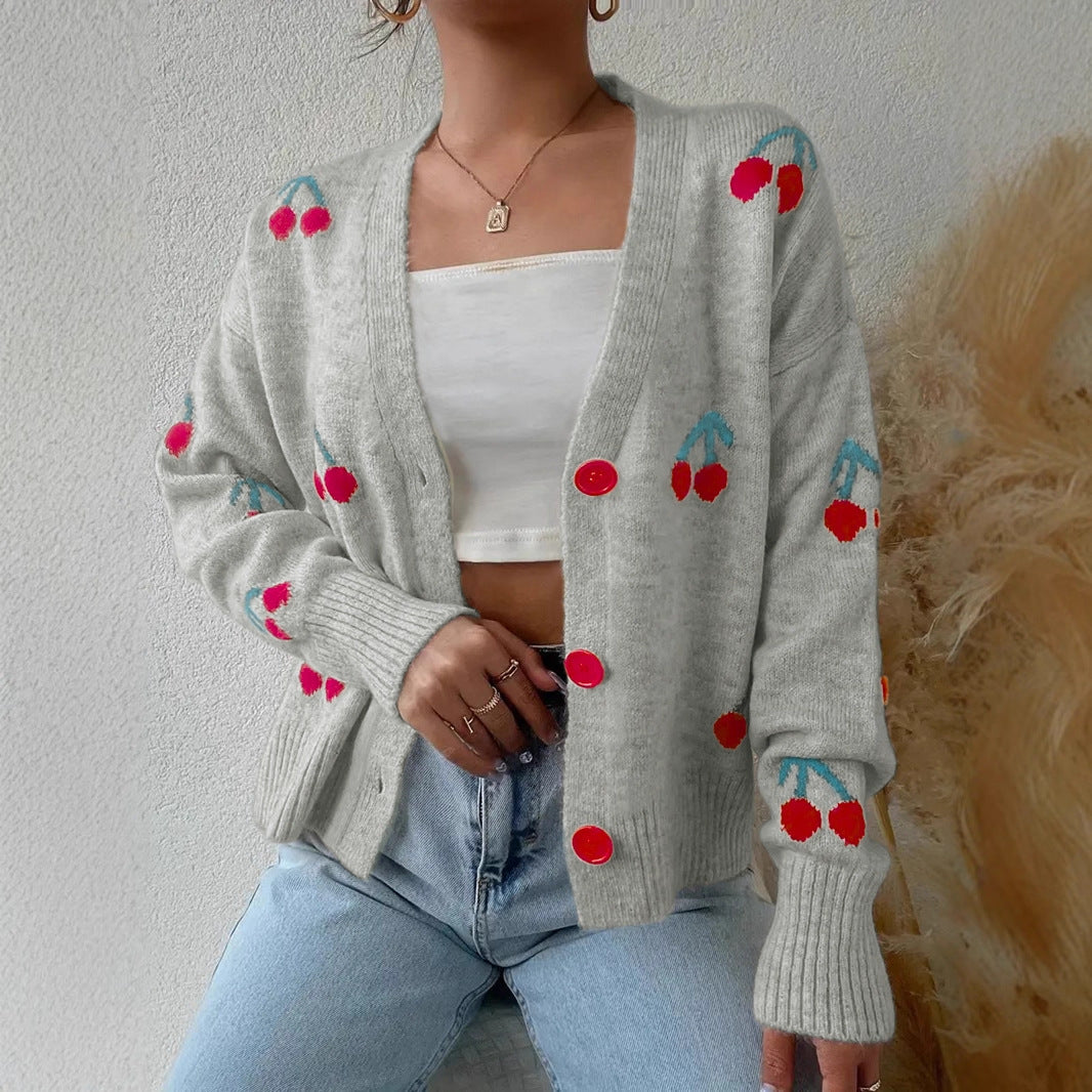 Loose design button details sweet sweater