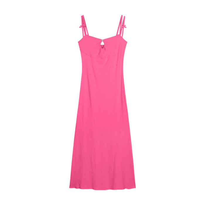 Double-shoulder Strap Sling Waist-tight Slim And Sexy Hip-wrapped Fishtail Dress