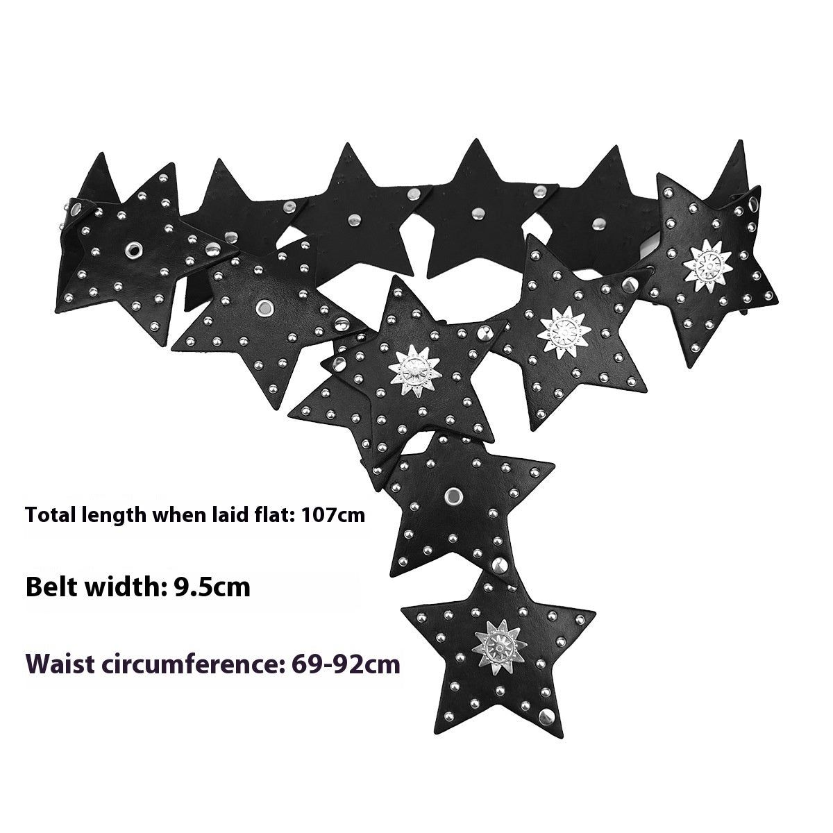 Exaggerated Waist Seal Five-pointed Star Patchwork Retro Street Women