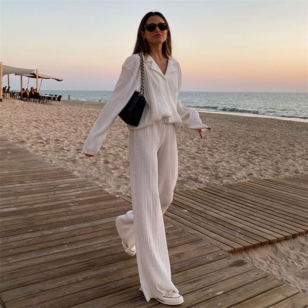 Shirt & Straight Leg Trousers Set