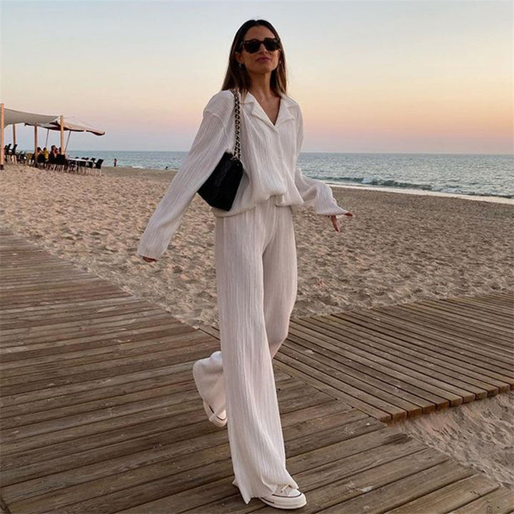 Shirt & Straight Leg Trousers Set