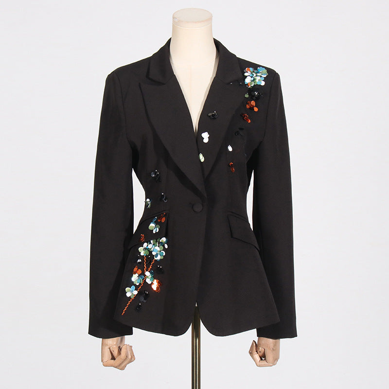 Elegant Slim Fit Deep V-neck Suit Jacket