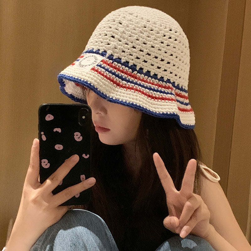 Striped Bucket Bucket Cap Hat