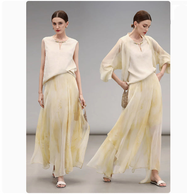 Gentle Irregular Swing Skirt Vacation Style
