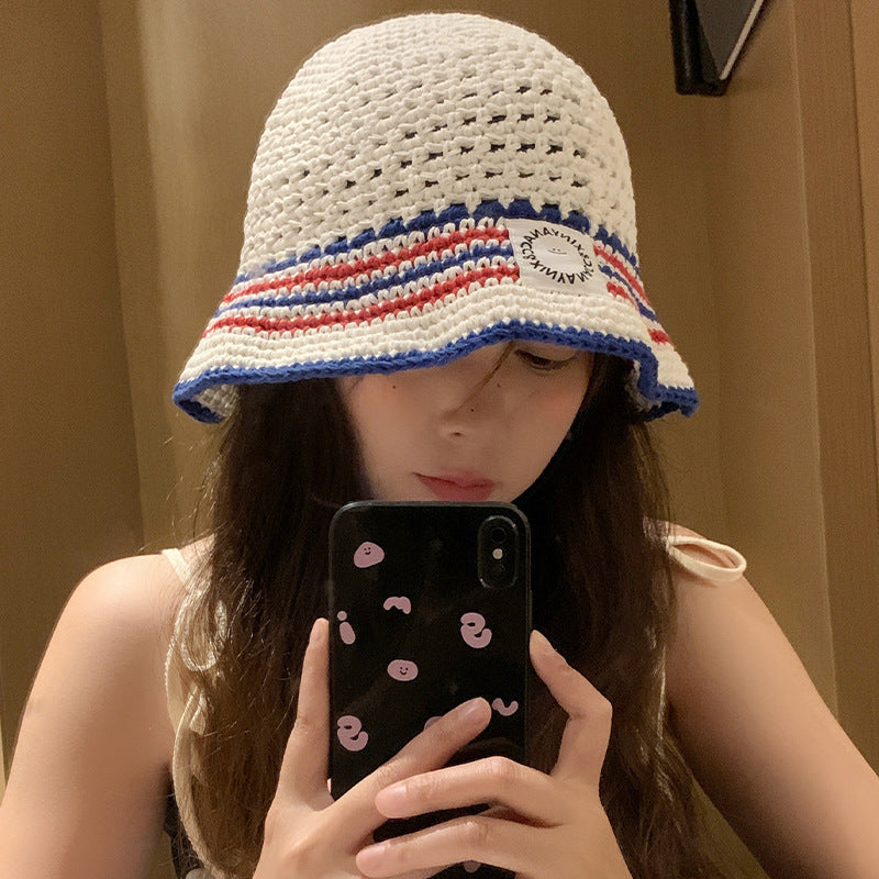 Striped Bucket Bucket Cap Hat