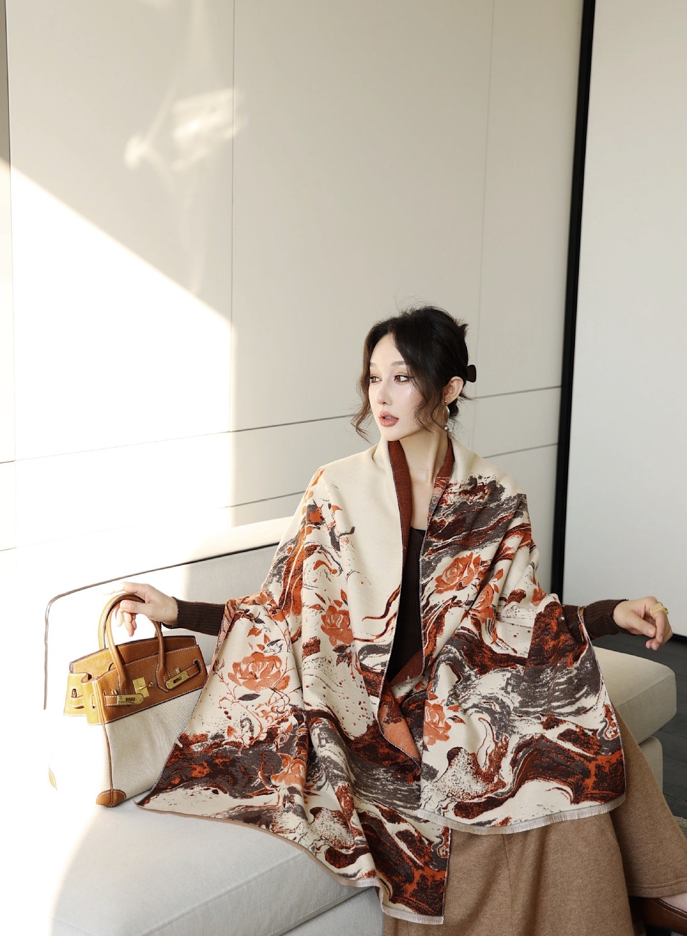 Autumn And Winter High Sense Office Shawl Dual-use Korean Style