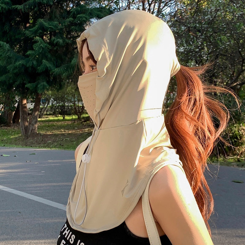 Cycling Sun Mask Hat Integrated Neck Protection For Women Summer