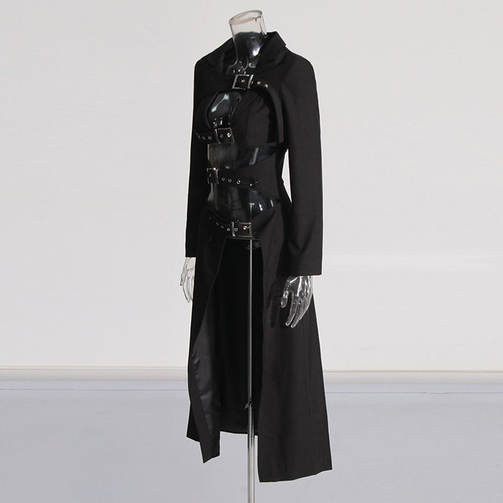 Noir Vibes Deconstructed Long Suit Jacket
