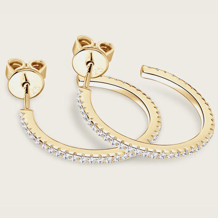 Sterling Silver Moissanite Hoop Earrings