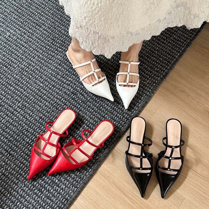 Modern Rivet-Embellished Heels