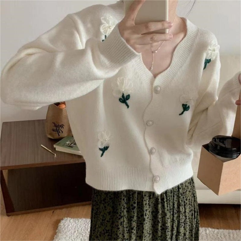 Flower Style Lace Collar Top