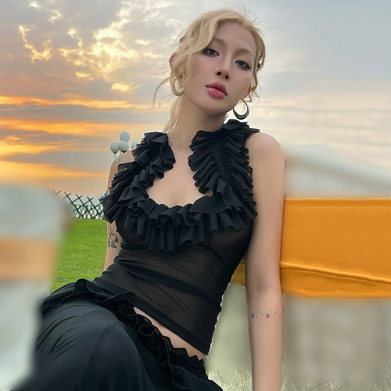 Slimming See-through Pullover Vest T-shirt