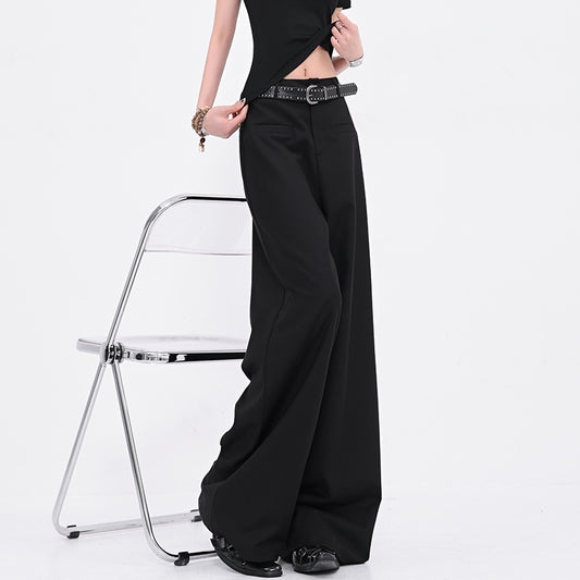 Summer Gray Suit Pants Slimming And Straight Wide-leg Casual Pants