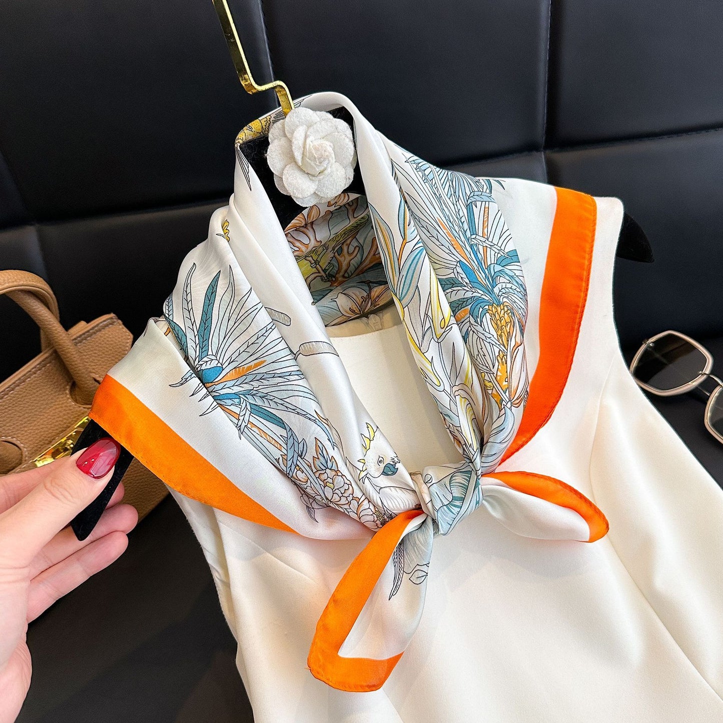 Satin Women's Thin Small Square Towel