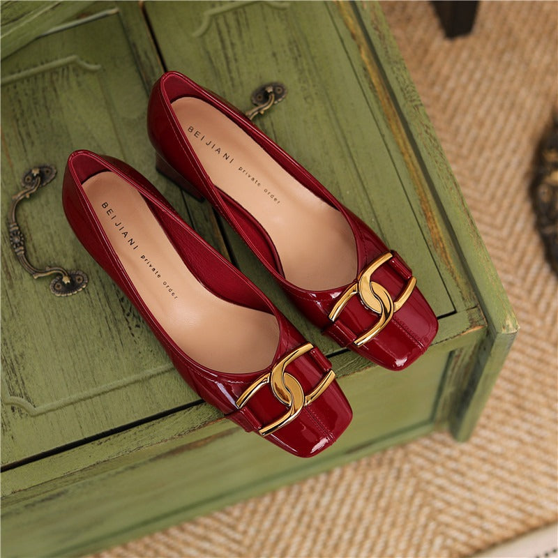 French Elegant Sheepskin Heels