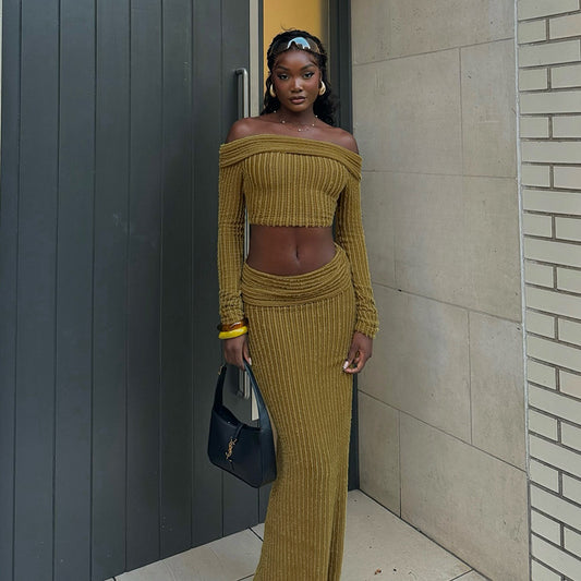 One Shoulder Top & Skirt Set