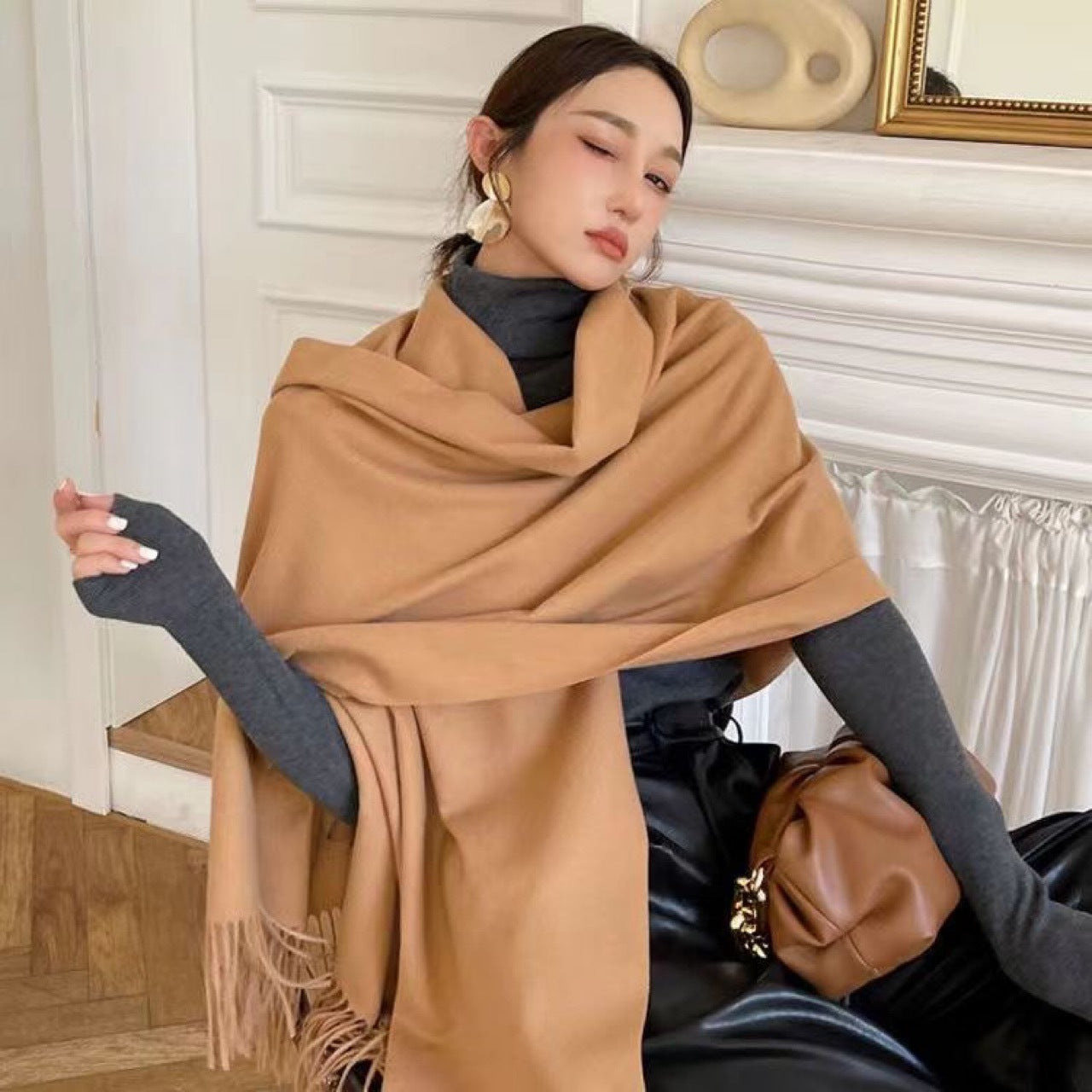 Women's Autumn And Winter Tassel Cashmere Scarf