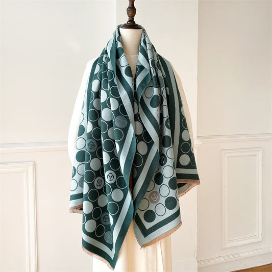 Thickened Warm Shawl Cashmere Winter Circle Scarf