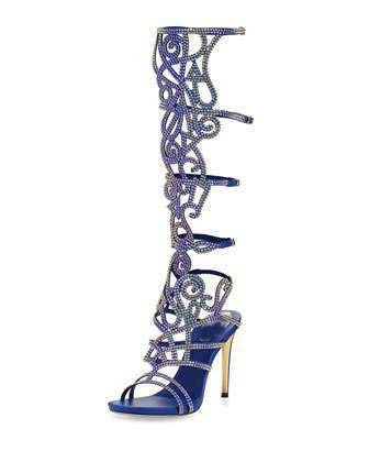 Suede hot diamond laser hollowed Roman sandals