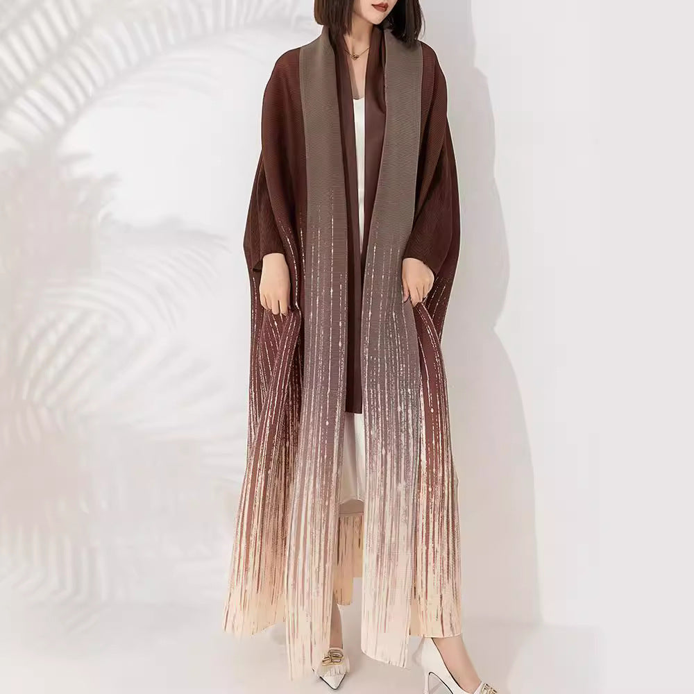 Chic Flow Bat Sleeve Gradient Coat