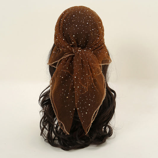 Hot Drilling Temperament Wild Fashion Decorative Silk Scarf