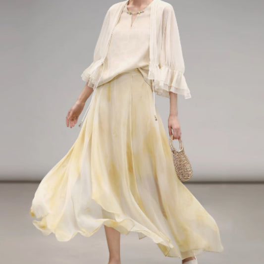 Gentle Irregular Swing Skirt Vacation Style