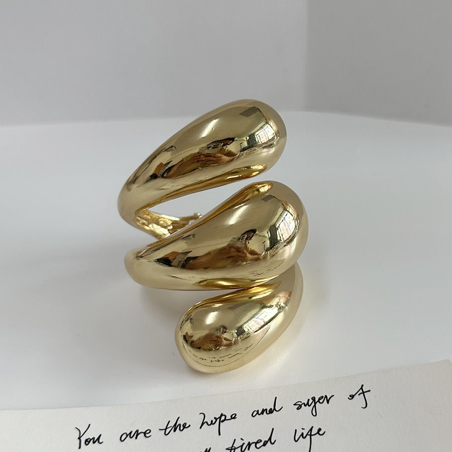 Geometric Spiral Water Drop Bracelet