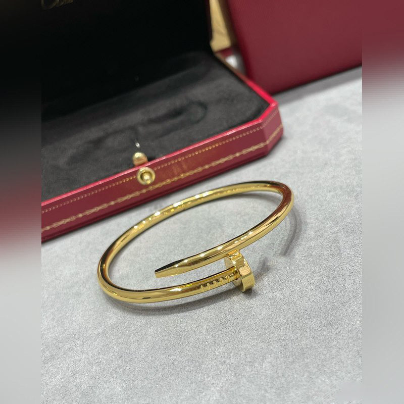 V-Gold Diamond Pavé Screw Cuff for Couples - Titanium Steel Open-Close Clasp