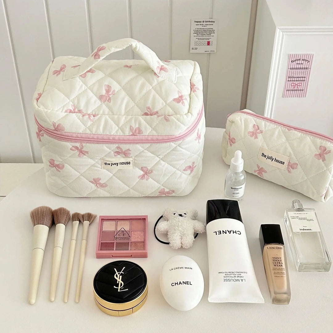 Cute Bow Flower Makeup Bag