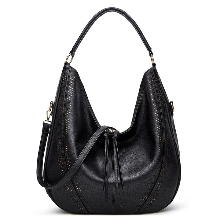 New Trend Retro Large Capacity Tote Shoulder Bag Tassel Hollow One-shoulder Casual Bag Women's Big Bag Casual Bag