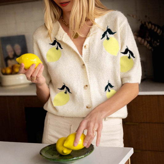 Lemon pattern knitwear sweater