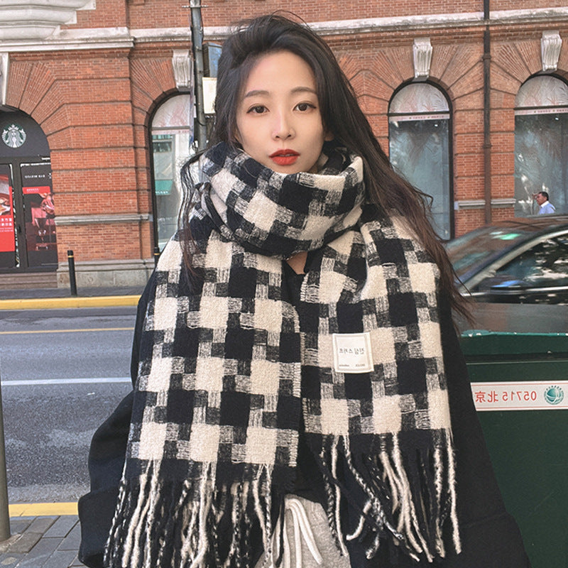 Fashionable All-match Plaid New Scarf For Women