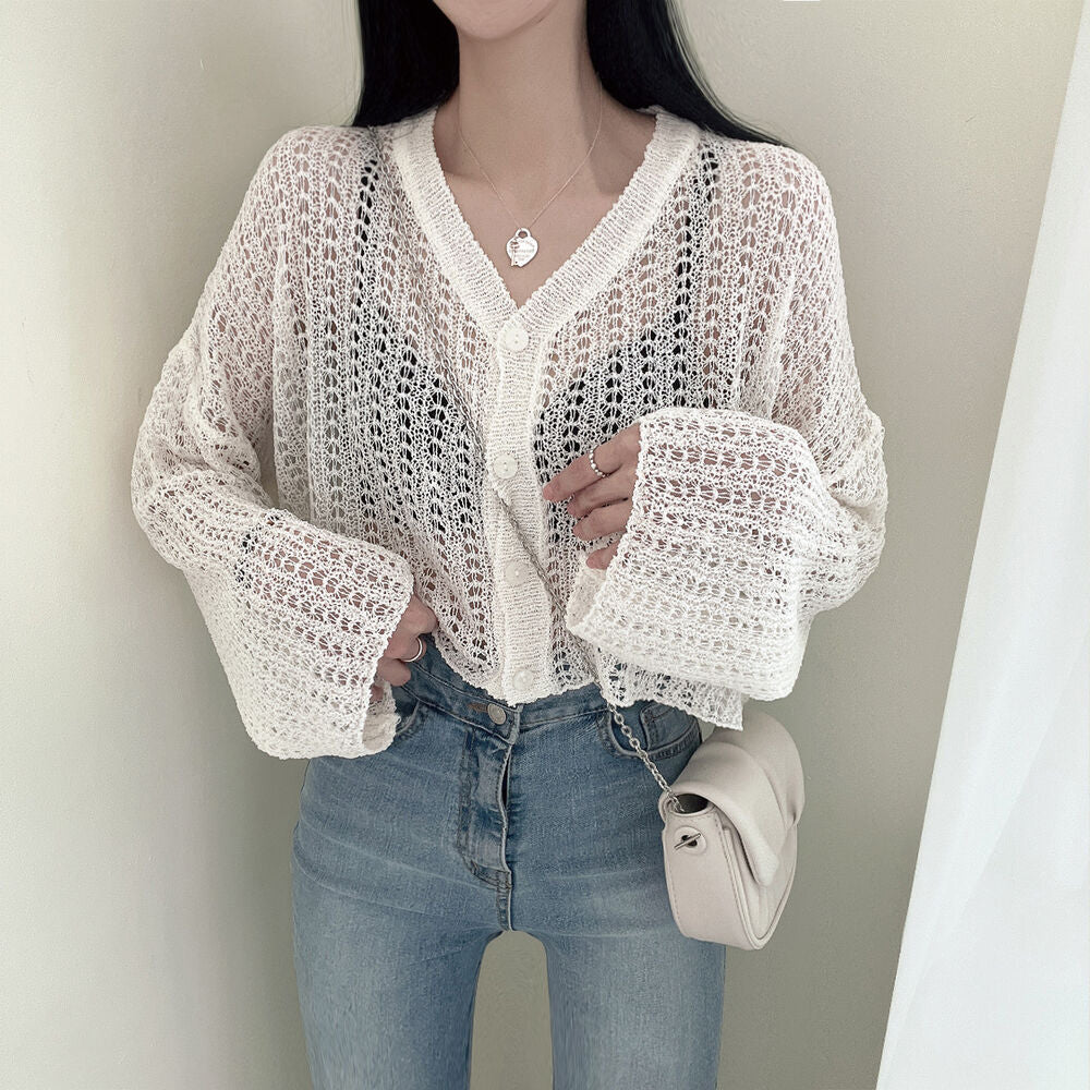 Thin Long Sleeve Cable-knit Sweater Women