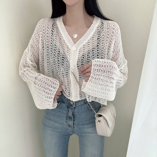 Thin Long Sleeve Cable-knit Sweater Women