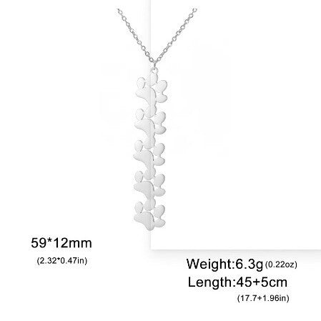 New fashion trend, no fading, cute smooth surface cat paw titanium steel necklace, men's and women's universal engraved cross chain