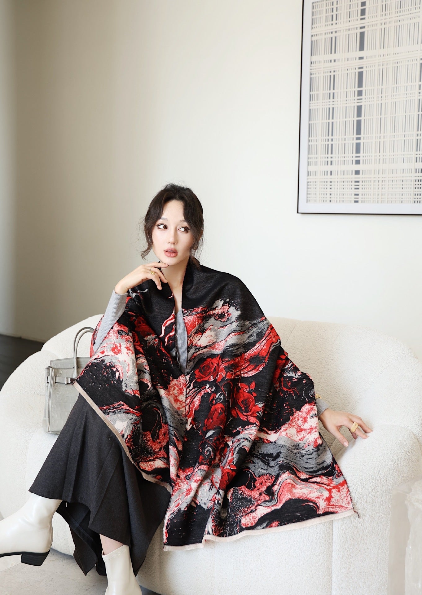 Autumn And Winter High Sense Office Shawl Dual-use Korean Style