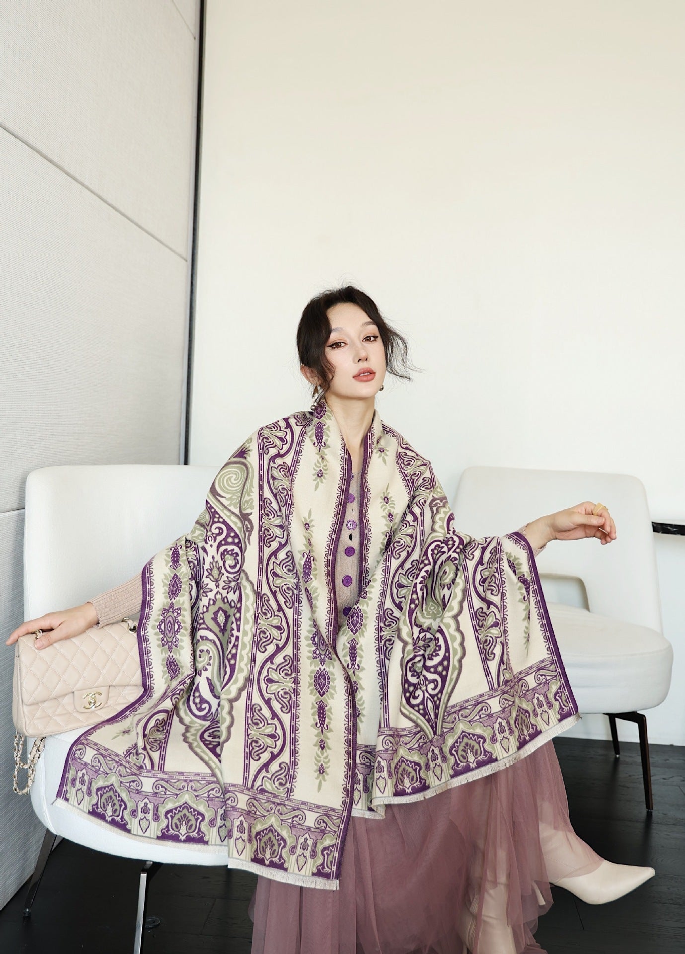 Autumn And Winter High Sense Office Shawl Dual-use Korean Style