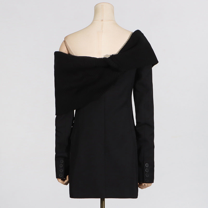 Modern Off-Shoulder Knitted Dress