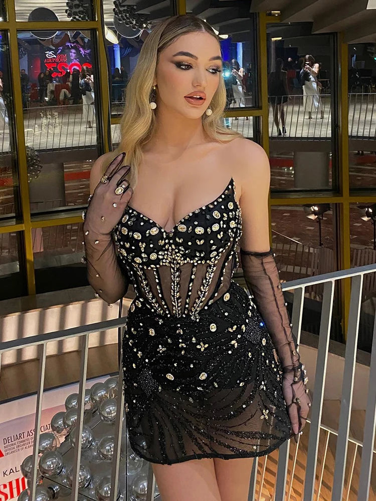 Strapless Black Party Dress