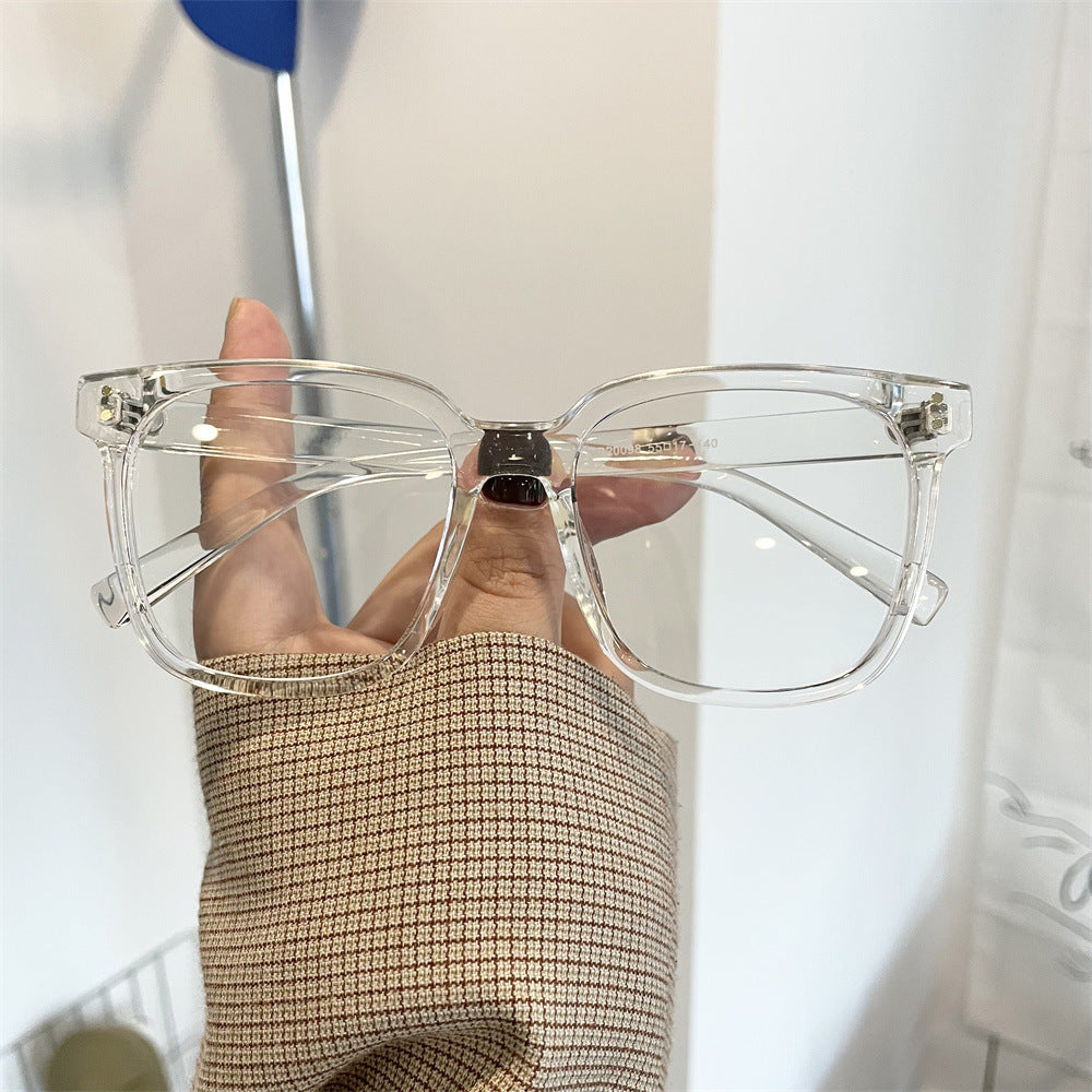 Women's Simple Fashion Transparent Large Black Frame Myopia Glasses