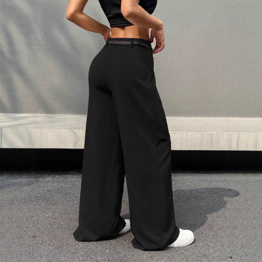 Disposable Ice Silk Breathable Casual Solid Color Wide-leg Pants