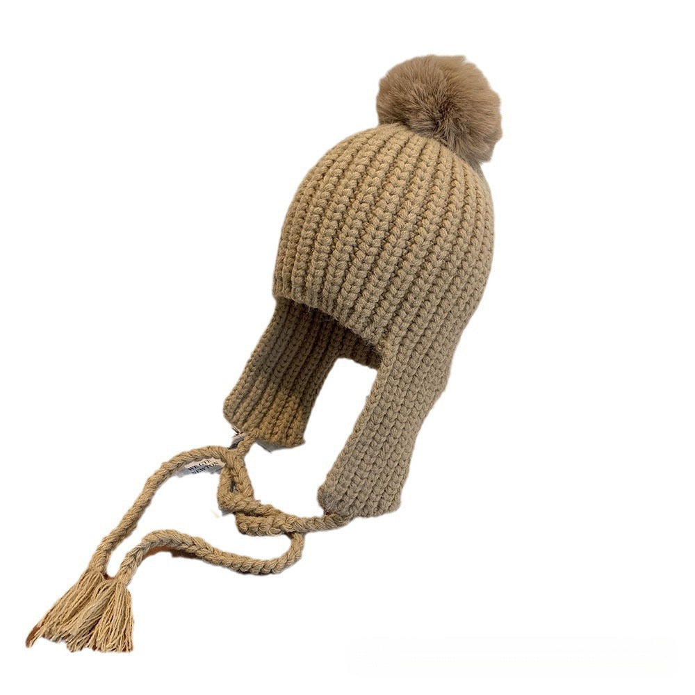 Warm Korean Style Ear Protection Parent-child Flying Baby Wool Men's And Women's Hats