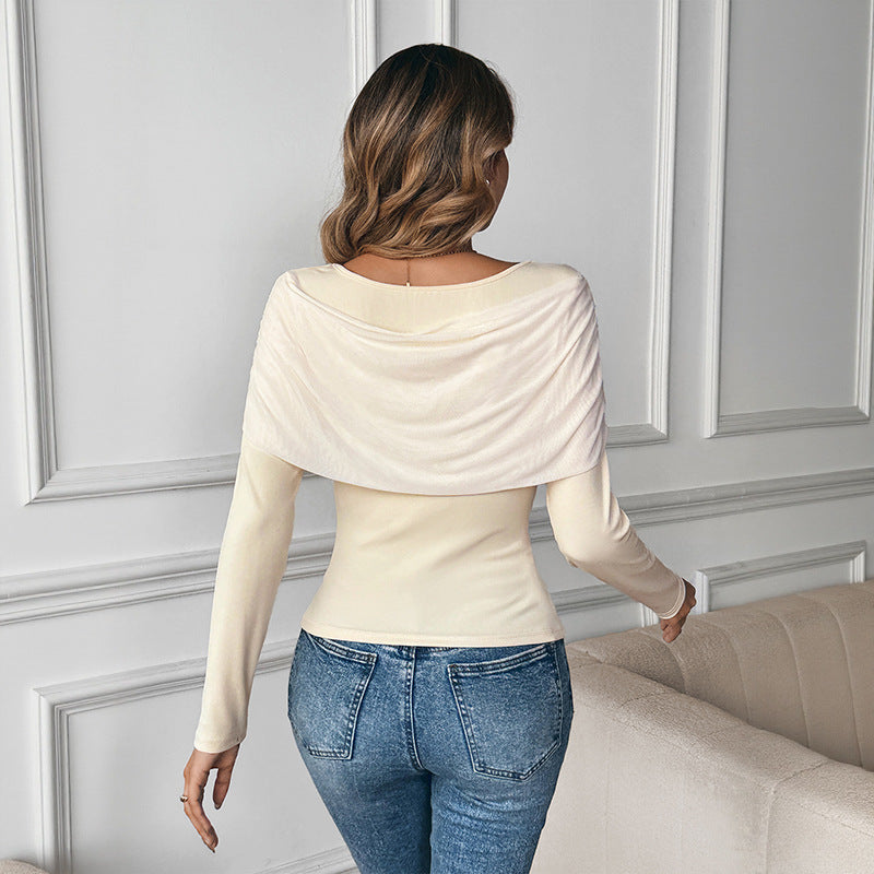French Off-Shoulder Knit Top